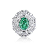 Sterling Silver Diamante Paved Crystal Oval Ring 6 US / Paraiba